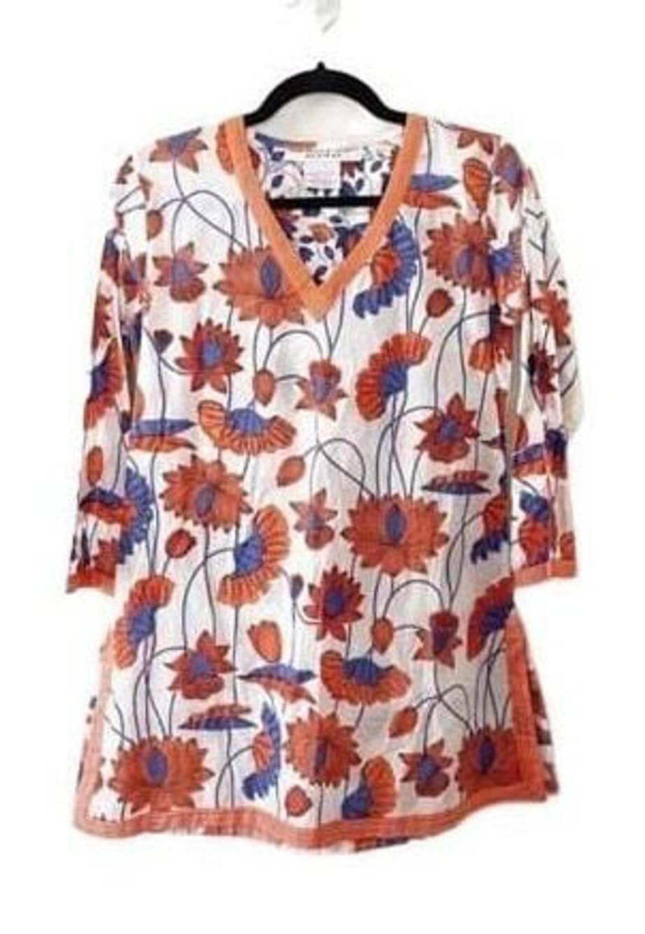 Gretchen Scott V-Neck Print Tunic Top Size XS